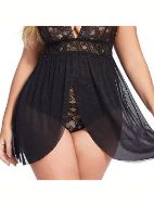 Εικόνα της Milena by Paris Χειμερινό Babydoll Μαύρο. 020038