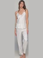 Εικόνα της Νυφική Πυζάμα Σατέν Ζακάρ Ιβουάρ Λευκό Γυναικείο Milenabyparis