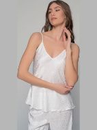 Εικόνα της Νυφική Πυζάμα Σατέν Ζακάρ Ιβουάρ Λευκό Γυναικείο Milenabyparis