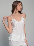 Εικόνα της Νυφική Πυζάμα Σατέν Ζακάρ Ιβουάρ Λευκό Γυναικείο Milenabyparis