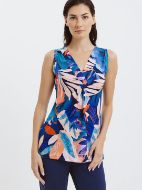 Εικόνα της Giota Βαμβακερή Μπλε Αμάνικη Πιτζάμα Εμπριμέ Με Κάπρι.