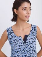 Εικόνα της Odyssey Καλοκαιρινό Βαμβακερό Γυναικείο Νυχτικό Μπλε 4228