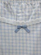 Εικόνα της Γυναικείο λευκό/γαλάζιο καρό babydoll από 100% βαμβάκι.