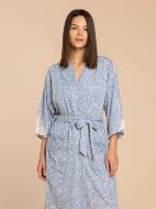 Εικόνα της Noidinotte Βαμβακερή Σιέλ Λεοπάρ Σταυρωτή Ρόμπα.