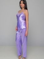 Εικόνα της Milena by Paris Καλοκαιρινό Γυναικείο Σετ Πιτζάμας Σατέν Λιλα 009185-Λιλά