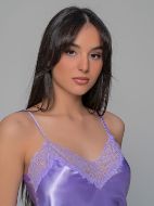 Εικόνα της Milena by Paris Καλοκαιρινό Γυναικείο Σετ Πιτζάμας Σατέν Λιλα 009185-Λιλά