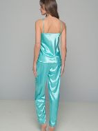 Εικόνα της Milena by Paris Καλοκαιρινό Γυναικείο Σετ Πιτζάμας Σατέν Aqua 009185-Aqua