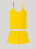 Εικόνα της Gisela Κίτρινο Babydoll Viscose Με Δαντέλα.