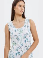 Εικόνα της Giota Βαμβακερή Φυστικί Αμάνικη Πιτζάμα Εμπριμέ Με Κάπρι.