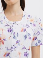 Εικόνα της Giota Βαμβακερή Εκρού/Λιλά Κοντομάνικη Πιτζάμα Εμπριμέ Με Κάπρι.