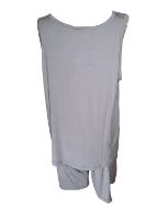Εικόνα της Plus Size Galaxy viscose γκρι γυναικεία πιτζάμα με εμπριμέ βερμούδα.