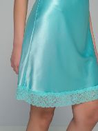 Εικόνα της Milena by Paris Καλοκαιρινό Σατέν Γυναικείο Νυχτικό Aqua 003452-Aqua