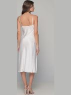 Εικόνα της Milena by Paris Καλοκαιρινό Σατέν Γυναικείο Νυχτικό Ιβουάρ 003434