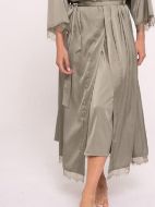 Εικόνα της Muydemi Midi Σατέν Λαδί Σταυρωτή Ρόμπα.