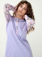 Εικόνα της Vamp Χειμερινό Βαμβακερό Γυναικείο Νυχτικό Lavender 21301