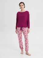 Εικόνα της Vamp Χειμερινό Γυναικείο Σετ Πιτζάμας Κόκκινο 19003