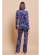 Εικόνα της Jeannette Lingerie Χειμερινό Γυναικείο Σετ Πιτζάμας Μπλε 7736