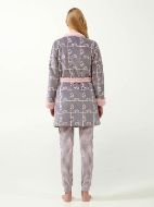 Εικόνα της Vamp Χειμερινή Γυναικεία Fleece Ρόμπα Γκρι 21482