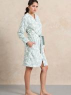 Εικόνα της Jeannette Βεραμάν Ρόμπα Fleece Λουλουδάκι Με Φερμουάρ & Κουκούλα (7971)