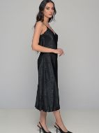 Εικόνα της Milena by Paris Καλοκαιρινό Σατέν Γυναικείο Νυχτικό Μαύρο 003434