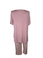 Εικόνα της Adelle viscose ροζ ριγέ γυναικείες πιτζάμες.