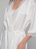 Εικόνα της Νυφική Ρόμπα Σατέν Δαντέλα Ιβουάρ Λευκό Γυναικείο Milenabyparis