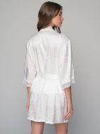 Εικόνα της Νυφική Ρόμπα Σατέν Δαντέλα Ιβουάρ Λευκό Γυναικείο Milenabyparis