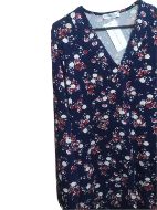 Εικόνα της Passion μπλε φλοράλ maxi νυχτικό με V.