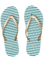 Εικόνα της Noidinotte ριγέ λευκές/πράσινες σαγιονάρες.