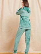 Εικόνα της Jeannette βεραμάν βελούδινη φόρμα με κουκούλα & φερμουάρ.