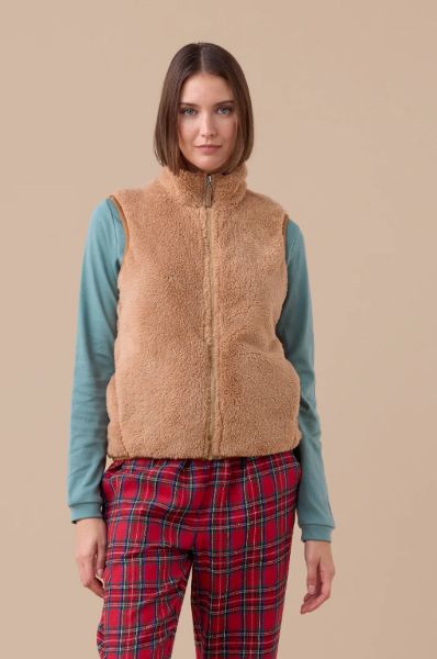 Εικόνα της Noidinotte Μπεζ Αμάνικο Γιλέκο Με Φερμουάρ.