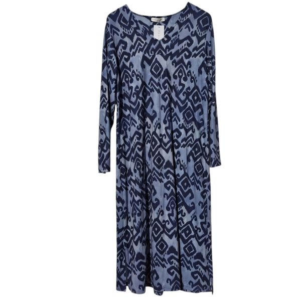 Εικόνα της Passion Maxi Μπλε Εμπριμέ Γυναικείο Νυχτικό.