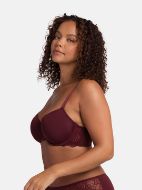 Εικόνα της 2Pack Dorina Lorena Bra Μπορντό/Μπεζ Με Μπανέλες & Ελαφριά Επένδυση.
