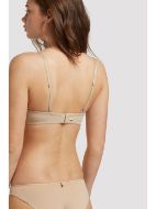 Εικόνα της Μπεζ γυναικείο σουτιέν strapless, με μπανέλα και ελαφριά επένδυση. Περιέχει μπεζ ράντες.