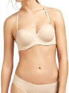 Εικόνα της Γυναικείο σουτιέν strapless μπεζ με ανάγλυφο σχέδιο. Διαθέτει μπανέλα και ελαφριά επένδυση. Περιέχει και μπεζ ράντες.