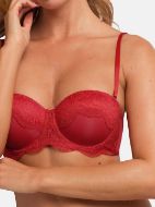 Εικόνα της Dorina Zelina Strapless Κόκκινο Σουτιέν Με Μπανέλα & Ελαφριά Επένδυση.