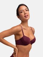 Εικόνα της 2Pack Dorina Lorena Bra Μπορντό/Μπεζ Με Μπανέλες & Ελαφριά Επένδυση.