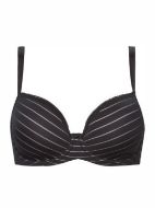 Εικόνα της Gisela Μαύρο με μπεζ ρίγα. Με μπανέλα και ελαφριά επένδυση.