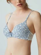 Εικόνα της Variance Σουτιέν χωρίς μπανέλα, με ελαφριά επένδυση. Εμπριμέ άσπρο/μπλε/σομόν.