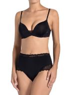 Εικόνα της Magic boost MWP. Μαύρο σουτιέν με δαντέλα, μπανέλα σιλικόνης και ελαφριά επένδυση. Ρυθμιζόμενες ράντες.