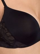 Εικόνα της Magic boost MWP. Μαύρο σουτιέν με δαντέλα, μπανέλα σιλικόνης και ελαφριά επένδυση. Ρυθμιζόμενες ράντες.