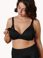 Εικόνα της Naturana Μαύρο γυναικείο σουτιέν θηλασμού, με ελαφριά επένδυση, χωρίς μπανέλα.