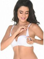Εικόνα της Dorina May Naursing Bra. Λευκό σουτιέν θηλασμού με ελαφριά επένδυση, χωρίς μπανέλα.