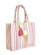 Εικόνα της BLE RESORT COLLECTION ΤΣΑΝΤΑ ΥΦΑΣΜΑΤΙΝH ΣΕ ΡΟΖ/ΛΕΥΚΟ ΧΡΩΜΑ ΜΕ ΣΧΕΔΙΟ ΠΑΓΩΤΟ. (ΚΩΔ.: 5-42-710-0017)