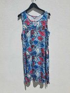 Εικόνα της Muydemi Γαλάζιο Εμπριμέ Αμάνικο Φόρεμα.