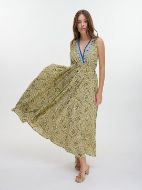 Εικόνα της Ble Resort Collection Λαδί Αμάνικο Μακρύ Φόρεμα.