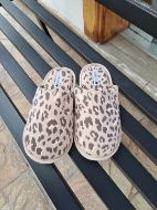 Εικόνα της Noidinotte Βαμβακερές Μπεζ Λεοπάρ Παντόφλες.