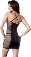 Εικόνα της Milena Μαύρο νυχτικό από δερματίνη και ελαστικό δίχτυ χοντρό. Σετ με ασορτί string.