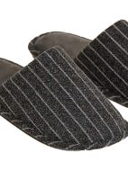 Εικόνα της Noidinotte Γκρι Ριγέ Ανδρικές Χειμερινές Παντόφλες.