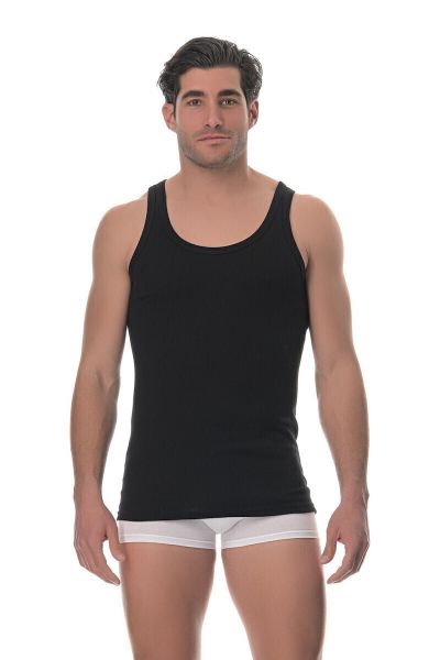 Εικόνα της Lido Underwear 201 Ανδρική Φανέλα Αμάνικη σε Μαύρο Χρώμα